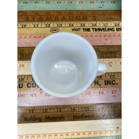 Fire King Ivory D Handle Flat Bottom Coffee Mug White Lot Of 2 Mismatched - Picture 8 of 12